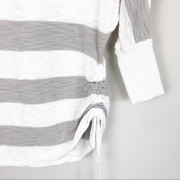 Express White and Gray Top with Drawstring - Picture 2 of 5